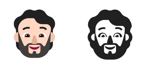 Bearded Man Emoji (Dark Hair, Light Skin Tone)
