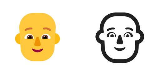 Bald Person's Face Emoji (Light Skin Tone)
