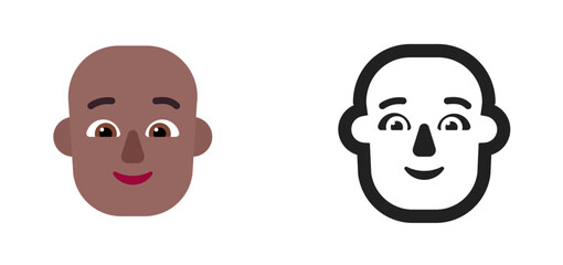Bald Person's Face Emoji (Dark Skin Tone)
