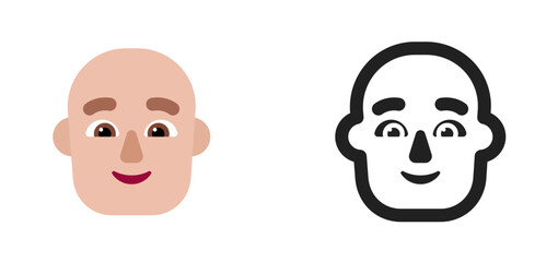 Bald Person's Face Emoji (Medium-Light Skin Tone)
