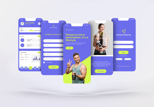 Mobile Ui Kit for Fitness App