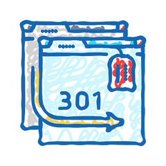 301 redirect seo icon doodle illustration