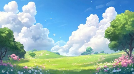 Obraz premium Picturesque landscape illustration