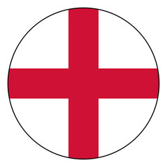 Obraz premium Flag of England. Black edge. England circle flag logo icon computer vector illustration design.