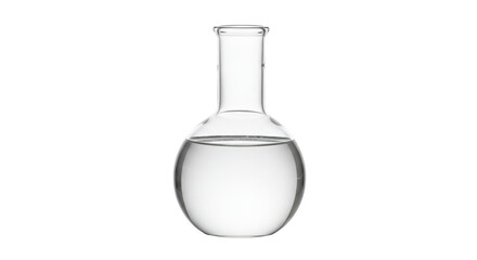 Isolated Round Bottom Flask Filled with Clear Liquid for Laboratory