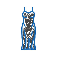 slip dress vintage fashion icon doodle illustration
