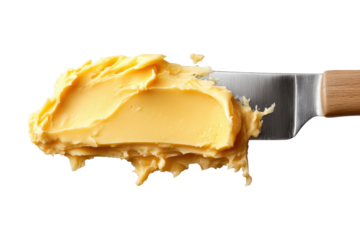 Butter on a knife closeup