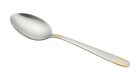 Isolated Silver Spoon with Gold Accents for Elegant Dining