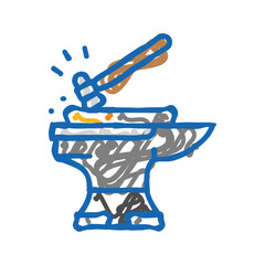 smithing blacksmith icon doodle illustration