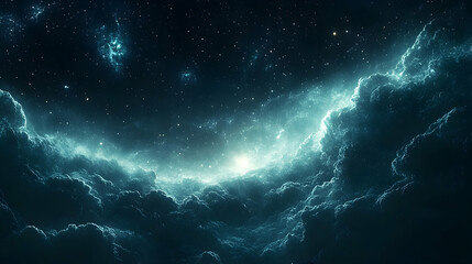 Obraz premium Celestial nebulae, swirling in a cosmic expanse.
