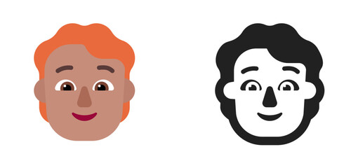 Person's Face Emoji (Orange/Red Hair, Medium Skin Tone)
