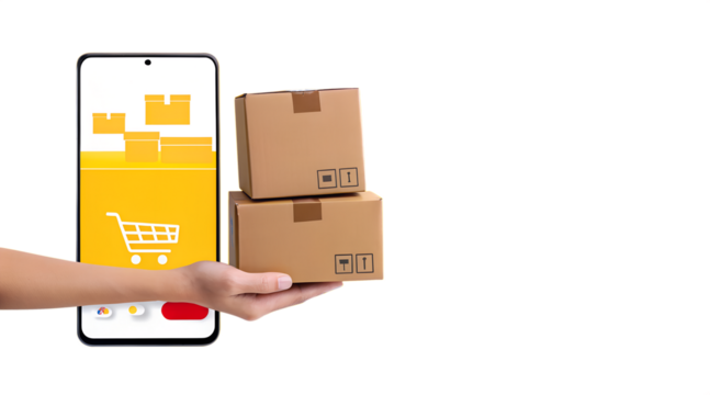 Express delivery service app on smartphone PNG