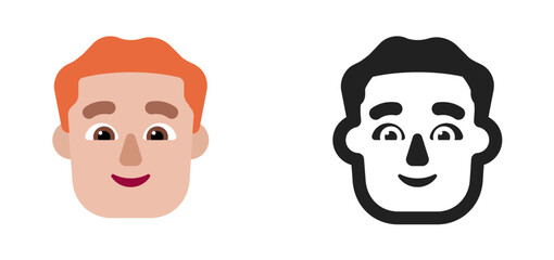 Person's Face Emoji (Orange/Red Hair, Medium-Light Skin Tone)
