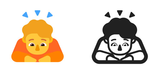 Person Bowing Deeply Emoji (Light Skin Tone, Orange/Blonde Hair, Orange Shirt)
