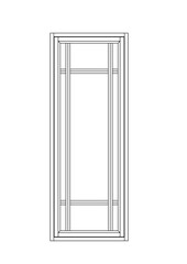 Front view window vector with black outline