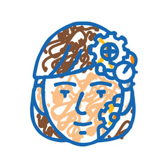 steampunk vintage male avatar icon doodle illustration