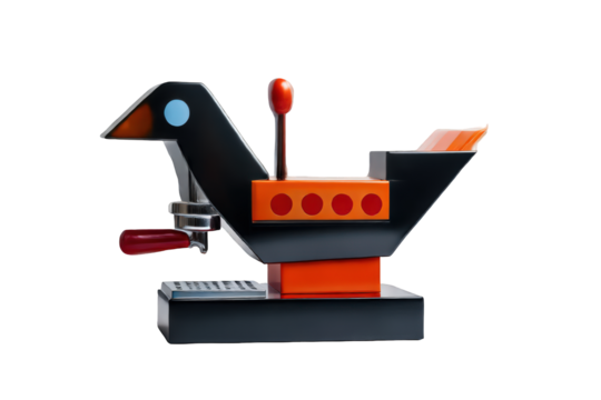 Stylish bird shaped espresso machine coffee on transparent background - Powered by Adobe