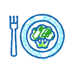 plant based nutrition vegan food icon doodle illustration