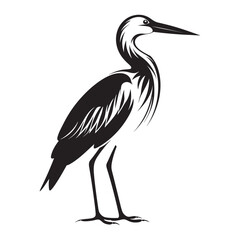 Obraz premium Stork black color on isolated white background