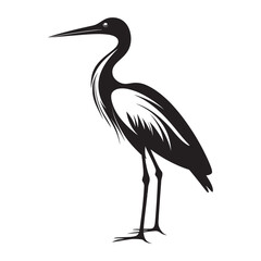 Obraz premium Stork silhouette clipart on a white background
