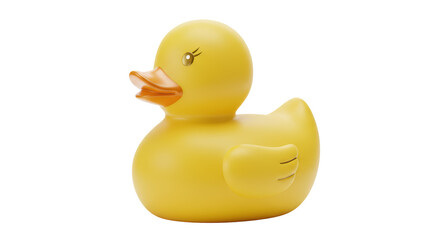 Isolated Yellow Rubber Duck Toy with Feminine Eyelashes