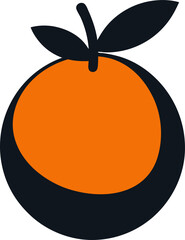 Clementine icon Silhouette vector on transparent background