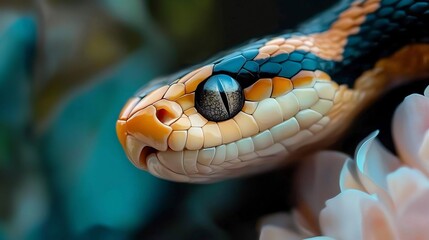 Obraz premium Snake close-up, vibrant colors