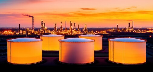 Refinery industry enhances energy production by storing oil and gas in tank facilities, supporting petrochemical fuel infrastructure for optimal power distribution