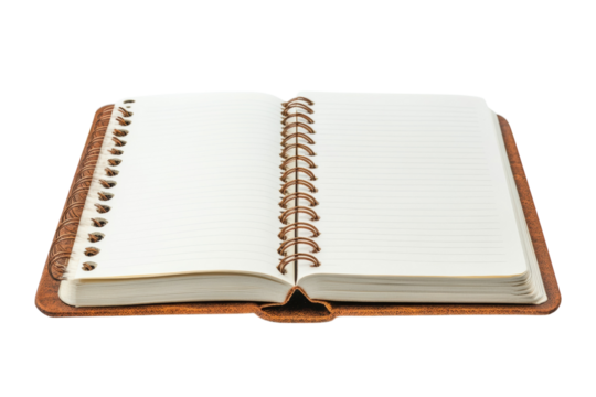 Open blank spiral notebook