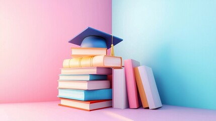 Visual Representation of the Graduation Journey Highlighted by Books