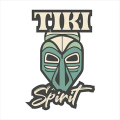Summer Tiki Mask Totem Illustration, Ancient Totem 