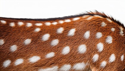 texture of real axis sika deer fur isolated on white