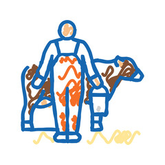 cow field icon doodle illustration