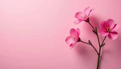 Pink backdrop, gypsophila flowers, blank space Ideal for feminine branding , summer, wedding