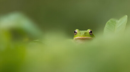 Obraz premium closeup photograph of amphibian showcasing its stunning vibrant eyes