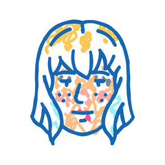kawaii makeup icon doodle illustration