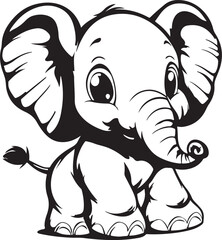 baby elephant on a white background