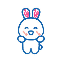 kawaii hairstyle icon doodle illustration