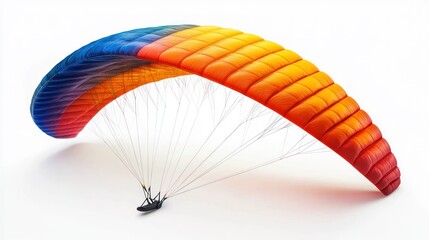 Obraz premium A realistic paraglider with folded canopy, isolated on white