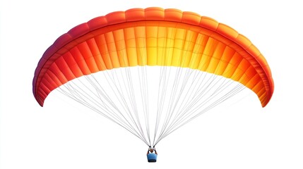 A realistic paraglider with folded canopy, isolated on white