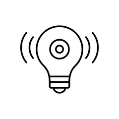 Automatic lighting icon with editable stroke for motion sensor light systems and smart home illumination