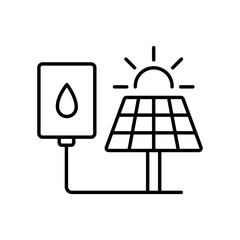 Autonomous water generators icon with editable stroke for off-grid water supply powered by solar energy