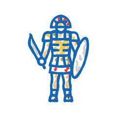 warrior sparta icon doodle illustration