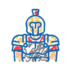 gladiator soldier roman greek icon doodle illustration