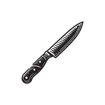 black and white kitchen knife clip art preview