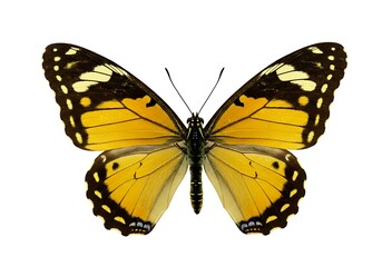 Obraz premium Beautiful Yellow Butterfly Detailed Wings Insect Nature Wildlife Photography Art Macro Black White