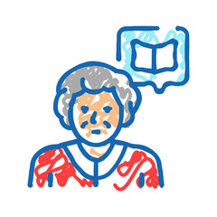 vacation elderly leisure icon doodle illustration