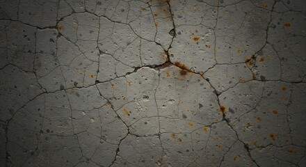Obraz premium Cracked Concrete Texture with Rust Stains for Background Use