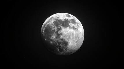 Fototapeta premium Full moon in dark sky