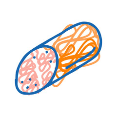 boiled sausage meat icon doodle illustration